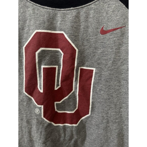 Nike‎ Oklahoma Sooners University OU Shirt Mens M Gray Logo Graphic W Side Zip - Picture 5 of 6